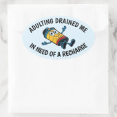 不和おもしろい闘ステッカー 楕円形シール (バッグ)