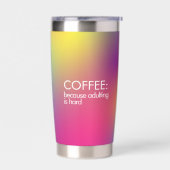 不和は懸命傾カラフル向 保温保冷タンブラー (左面)