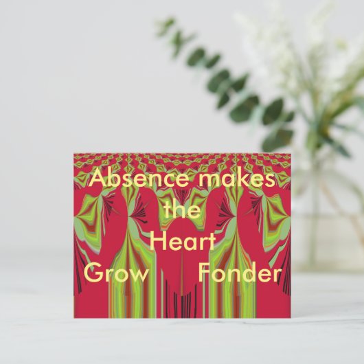 不在でハート育ちフォンダポストカード ポストカード (スタンド正面)