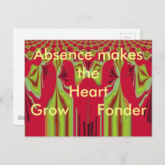 不在でハート育ちフォンダポストカード ポストカード (正面/裏面)
