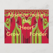 不在でハート育ちフォンダポストカード ポストカード (正面)