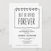 不在の永遠の退職パーティー 招待状 (正面/裏面)