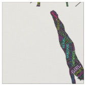 不均一なバー生地の体操ワードアート ファブリック (クローズアップ)