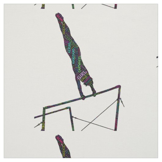 不均一なバー生地の体操ワードアート ファブリック (見本)