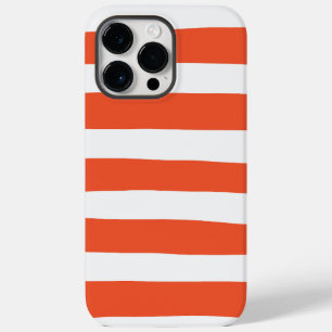 不均一ストライプな – オレンジと白 Case-Mate iPhone 14 PRO MAXケース