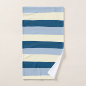 不均一ストライプな – ダークブルー、ライトブルー、クリーム バスタオルセット (ハンドタオル)