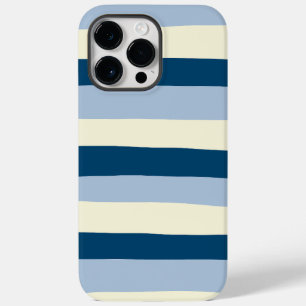 不均一ストライプな – ダークブルー、ライトブルー、クリーム Case-Mate iPhone 14 PRO MAXケース
