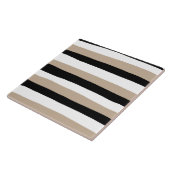 不均一ストライプな – トープ、白黒 タイル (側面)