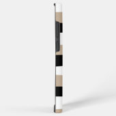 不均一ストライプな – トープ、白黒 SAMSUNG GALAXYケース (右側面)