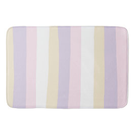 不均一ストライプな – パステルピンク、黄、紫 バスマット