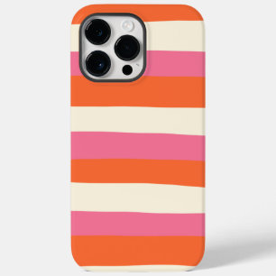 不均一ストライプな – ピンク、オレンジ、クリーム Case-Mate iPhone 14 PRO MAXケース