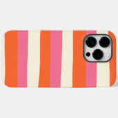 不均一ストライプな – ピンク、オレンジ、クリーム Case-Mate iPhoneケース (裏面 (横))