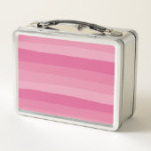 不均一ストライプな – ピンク メタルランチボックス (裏面)