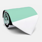 不均一ストライプな – ミントグリーン、白と黒 ネクタイ (ロール)