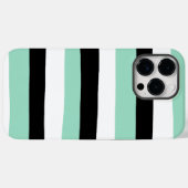 不均一ストライプな – ミントグリーン、白と黒 Case-Mate iPhoneケース (裏面 (横))