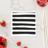 不均一ストライプな – 白黒 スタンダードカクテルナプキン (インサイチュ)