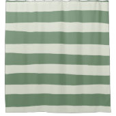 不均一ストライプな – 緑 シャワーカーテン (正面)