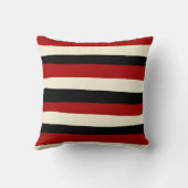 不均一ストライプな – 赤とクリーム クッション (裏面)