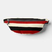 不均一ストライプな – 赤とクリーム ファニーパック (レイダウン)