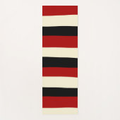 不均一ストライプな – 赤とクリーム ヨガマット (正面)