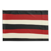 不均一ストライプな – 赤とクリーム 枕カバー (裏面-右)