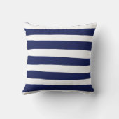 不均一ストライプな – 青と白 クッション (裏面)