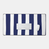 不均一ストライプな – 青と白 デスクマット (キーボード&マウス)