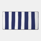 不均一ストライプな – 青と白 デスクマット (正面)