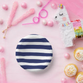 不均一ストライプな – 青と白 ペーパーボウル (パーティー)