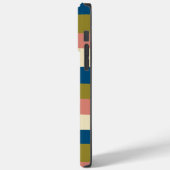 不均一ストライプな – 青、オリーブグリーン、ピンクとクリーム Case-Mate iPhoneケース (裏面 / 左)