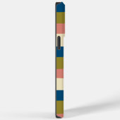 不均一ストライプな – 青、オリーブグリーン、ピンクとクリーム Case-Mate iPhoneケース (裏面 / 右)