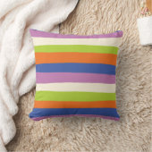 不均一ストライプな – 青、オレンジ、紫、緑、および クッション (ブランケット)