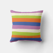 不均一ストライプな – 青、オレンジ、紫、緑、および クッション (裏面)
