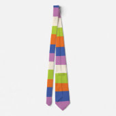 不均一ストライプな – 青、オレンジ、紫、緑、および ネクタイ (裏面)