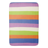 不均一ストライプな – 青、オレンジ、紫、緑、および バスマット (正面縦)