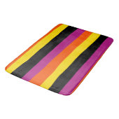 不均一ストライプな – 黒、ピンク、オレンジ、黄色 バスマット (アングル)