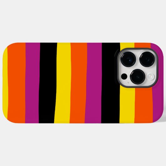 不均一ストライプな – 黒、ピンク、オレンジ、黄色 Case-Mate iPhoneケース (裏面 (横))
