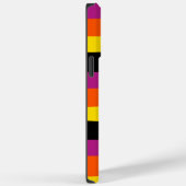 不均一ストライプな – 黒、ピンク、オレンジ、黄色 Case-Mate iPhoneケース (裏面 / 右)