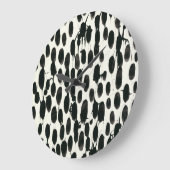 不変I |の黒い水彩画 ラージ壁時計 (傾斜)