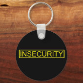 不安おもしろいな黄色の警備員 キーホルダー (正面)