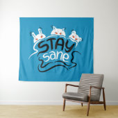 不安おもしろいやる気を起こさせるレタリングステイSane タペストリー (インサイチュ(横))