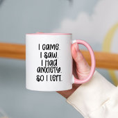 不安おもしろいトレンディータイポグラフィツートーンコーヒー マグカップ