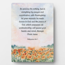 不安でいなくても良い 聖書の詩篇 アート作品 5x7 フォトプラーク