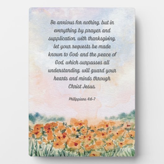 不安でいなくても良い 聖書の詩篇 アート作品 5x7 フォトプラーク (正面)