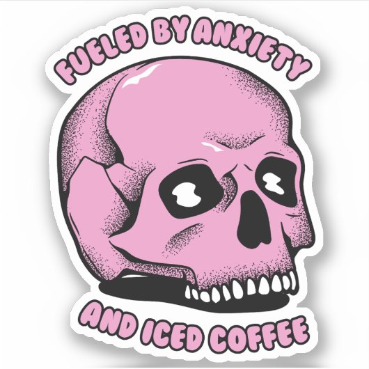 不安とアイスコーヒーに煽られる シール (正面)