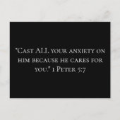 不安と白黒に関する強力な聖書の引用文 ポストカード (正面)