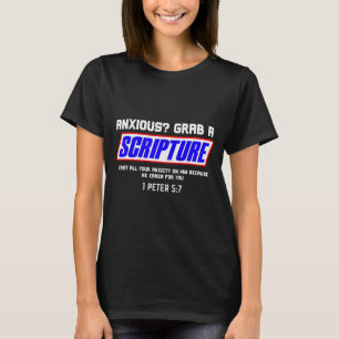 不安なときは聖書を手に取ろう キリスト教メンタルヘルスのためのグッズ Tシャツ