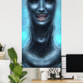 不安なスマイル10 - A.I.ポスター ポスター (ホームオフィス)