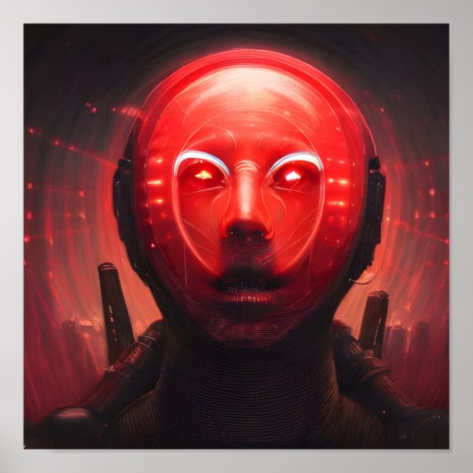 不安なスマイル4a - A.I.ポスター ポスター (正面)