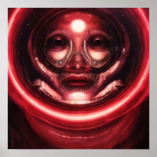 不安なスマイル4b - A.I.ポスター ポスター (正面)